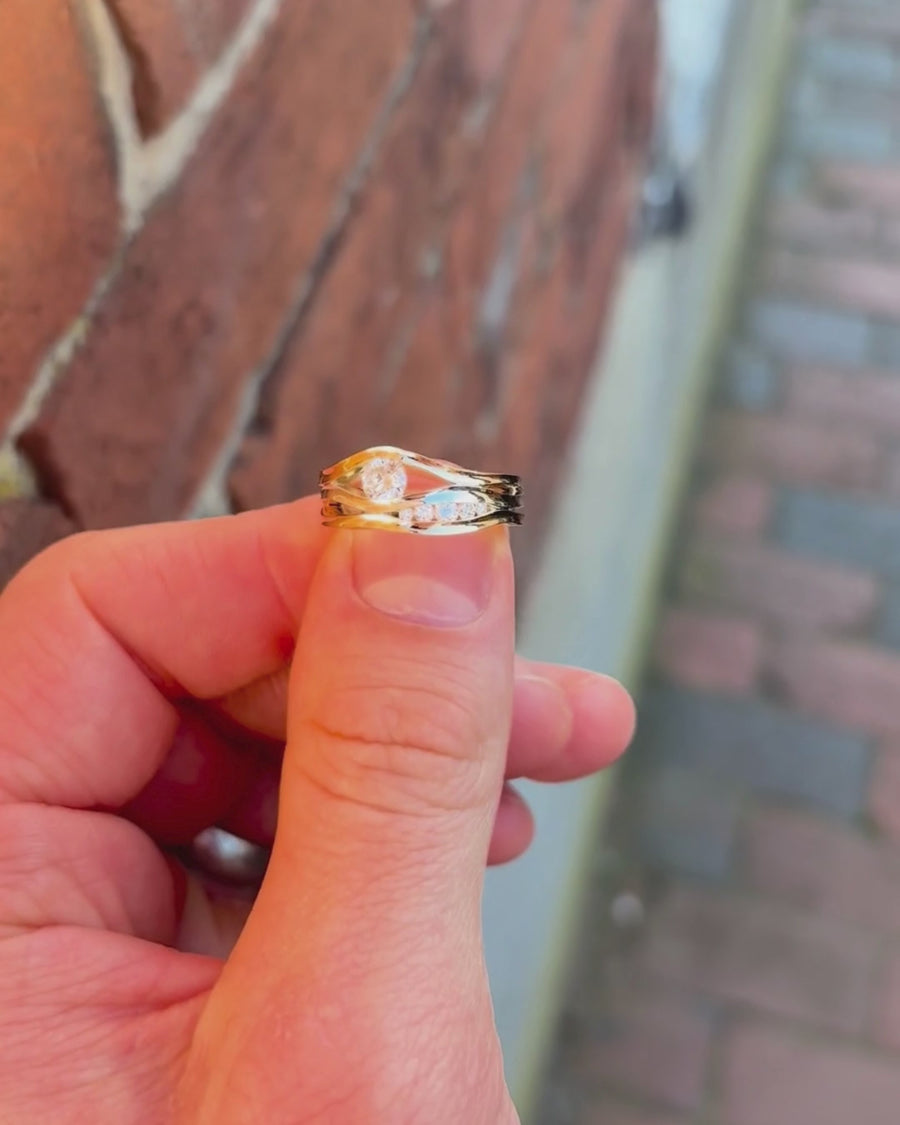 Trap Three Band Diamond Ring