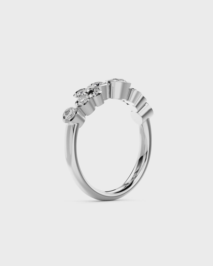 Round Cut Water Bubbles Engagement Ring