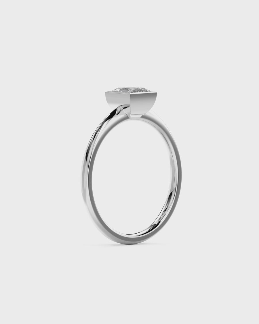 Princess Cut Bezel Engagement Ring