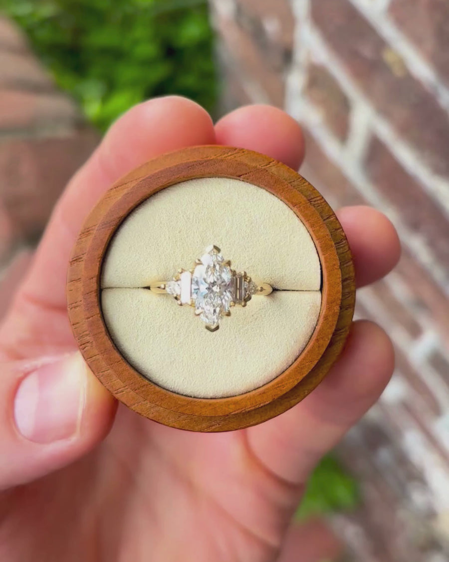 1.89ct Marquise Cut Claw Side Stone Engagement Ring