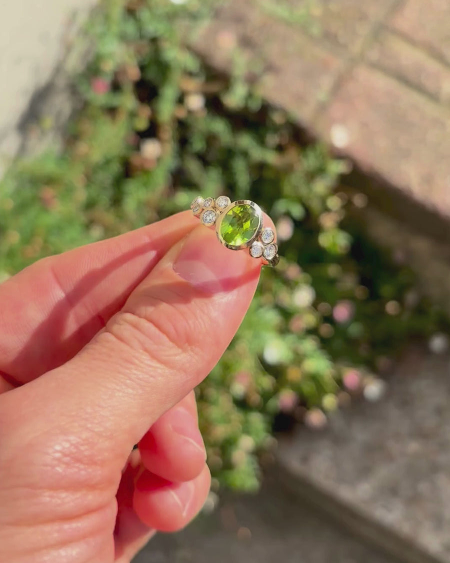 Bubbles Large Gemstone and Diamond Dress Ring