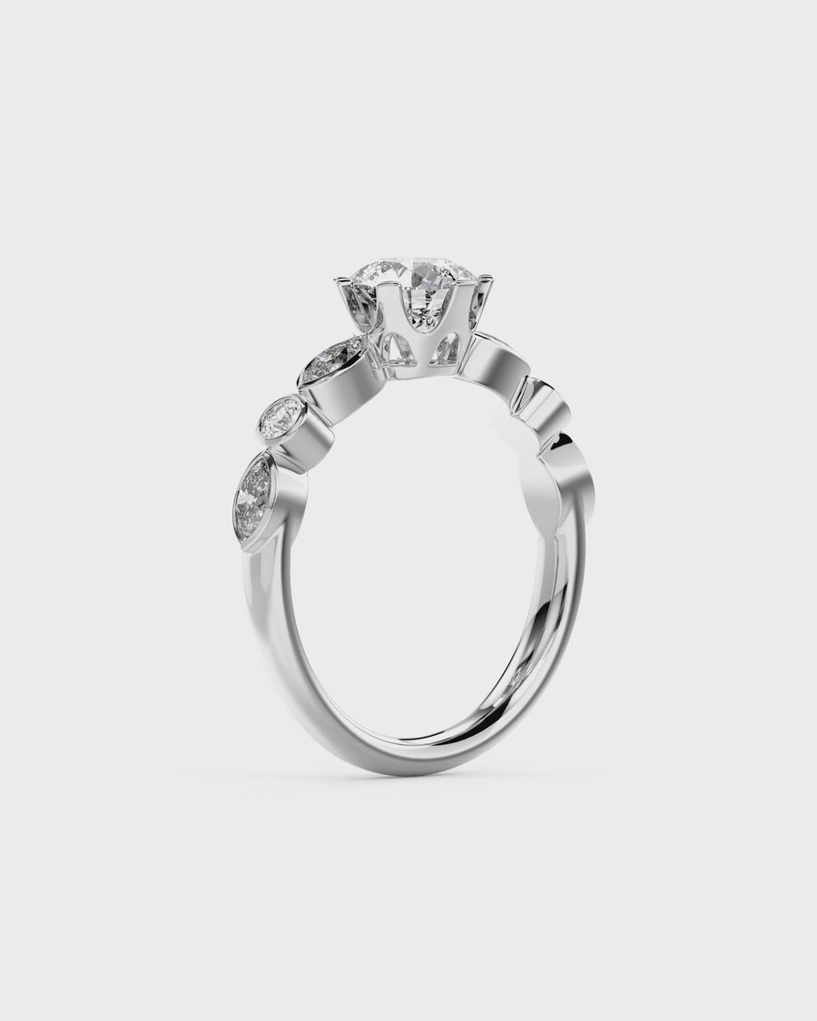 1.01ct Round Cut Lab-Grown Diamond Crown Set Engagement Ring