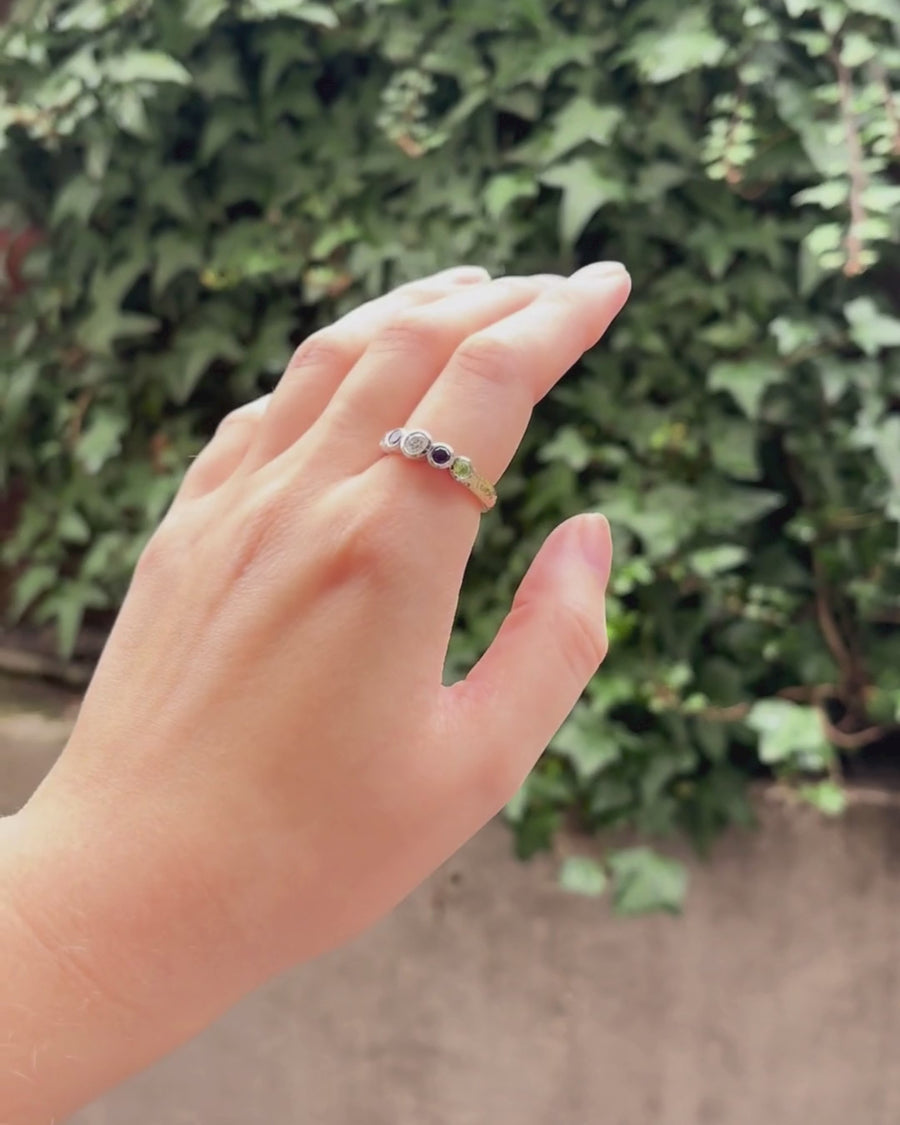 birthstone eternity  ring video on model