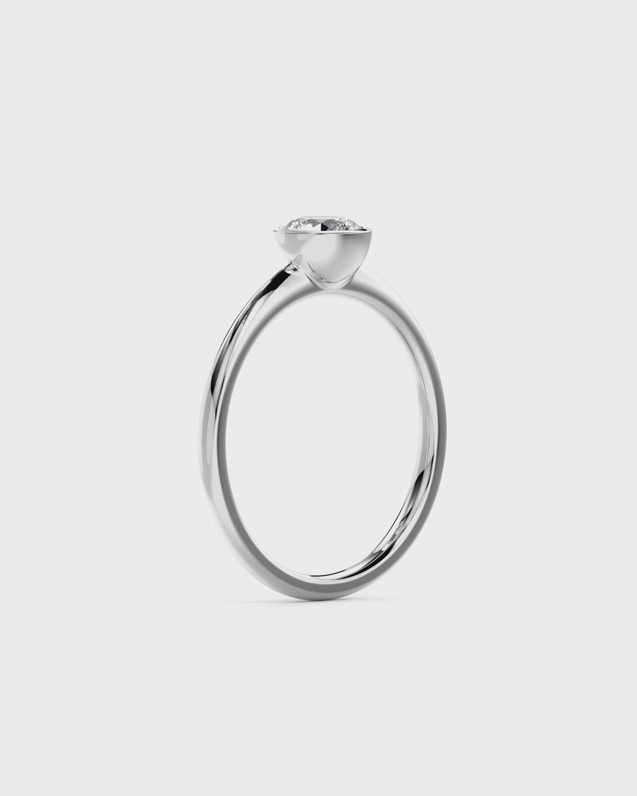 Round Cut Bezel Engagement Ring