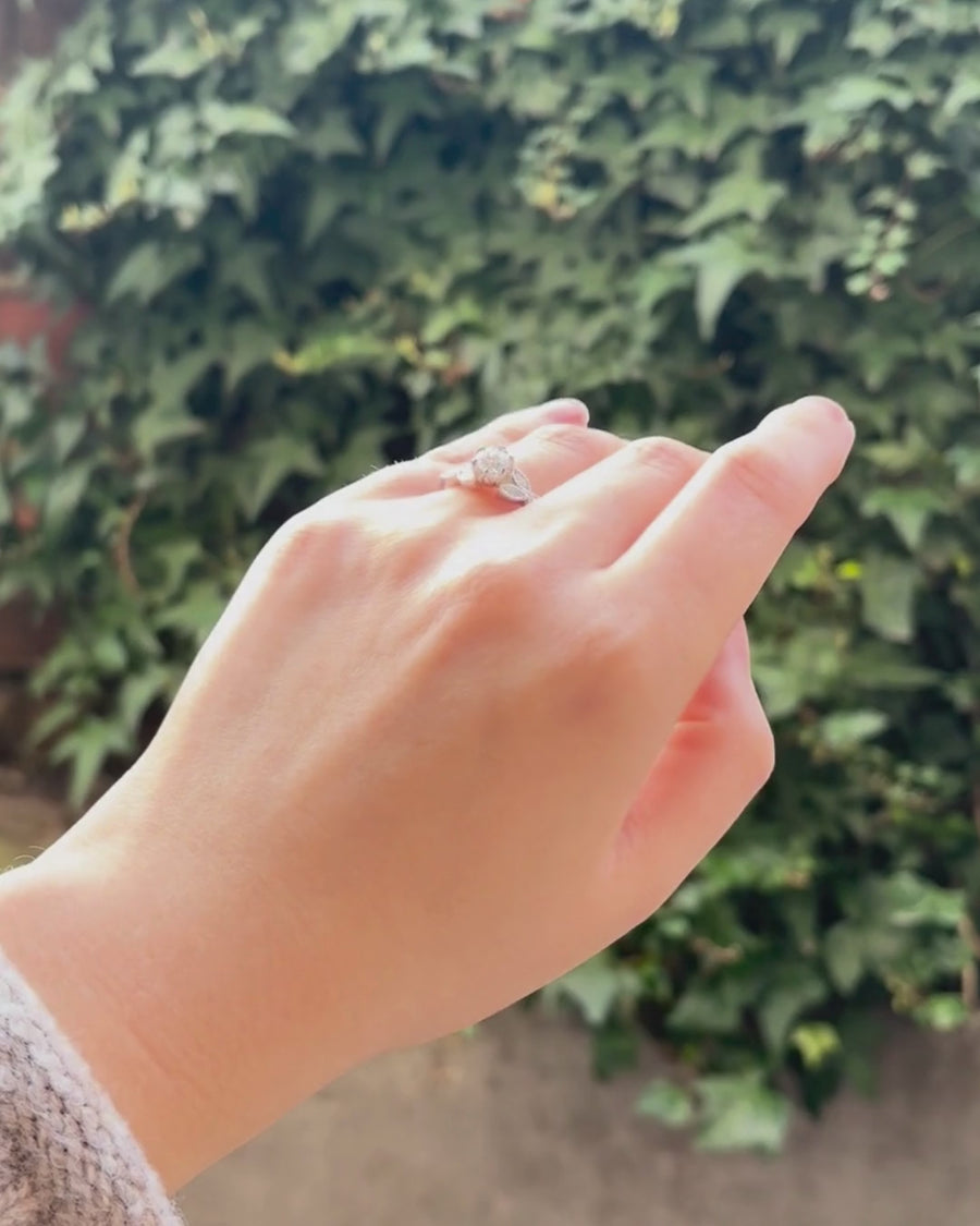 0.61ct Natural Round Cut Vintage Engagement Ring