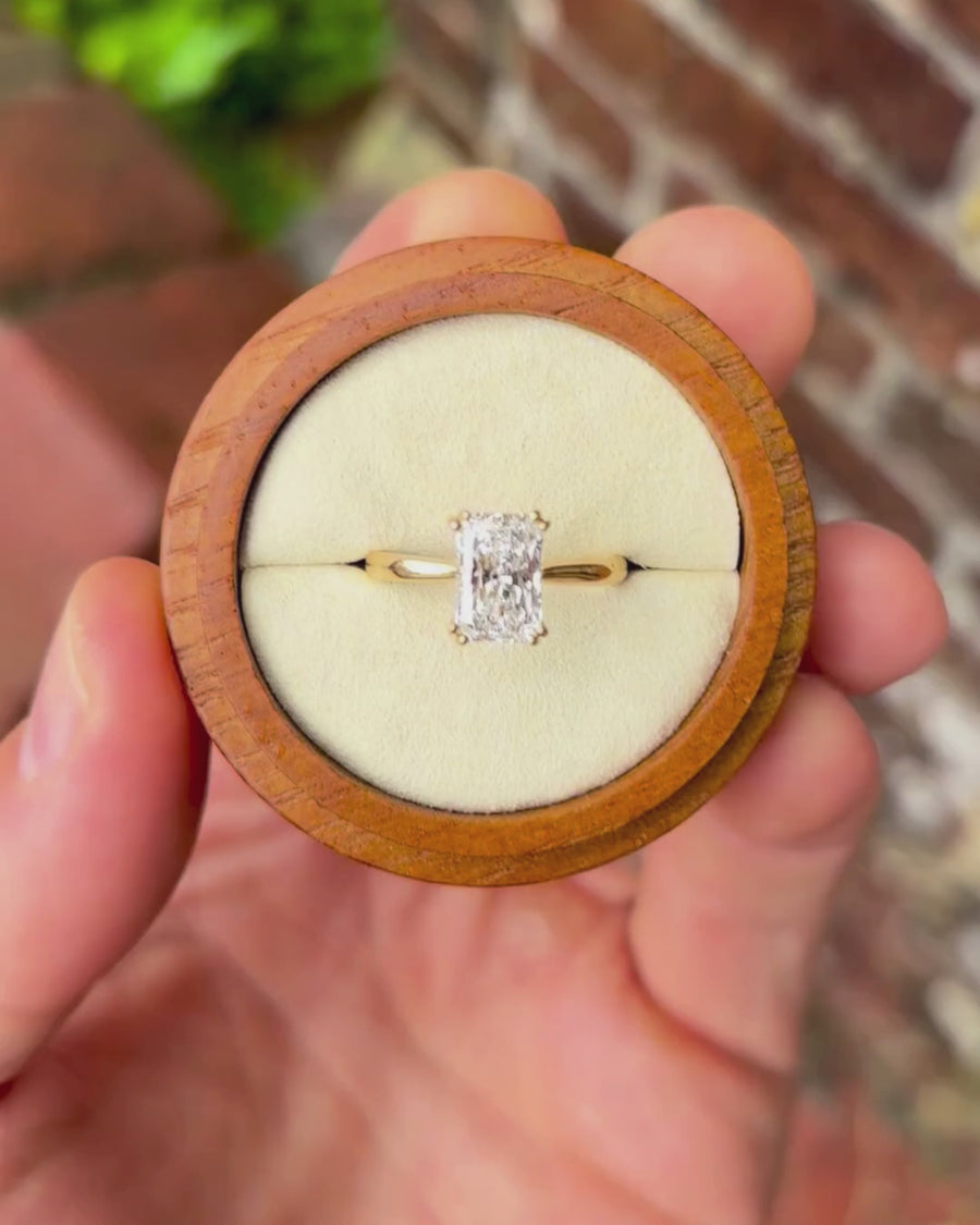 2.01ct Radiant Cut Lab-Grown Diamond Hidden Halo Engagement Ring