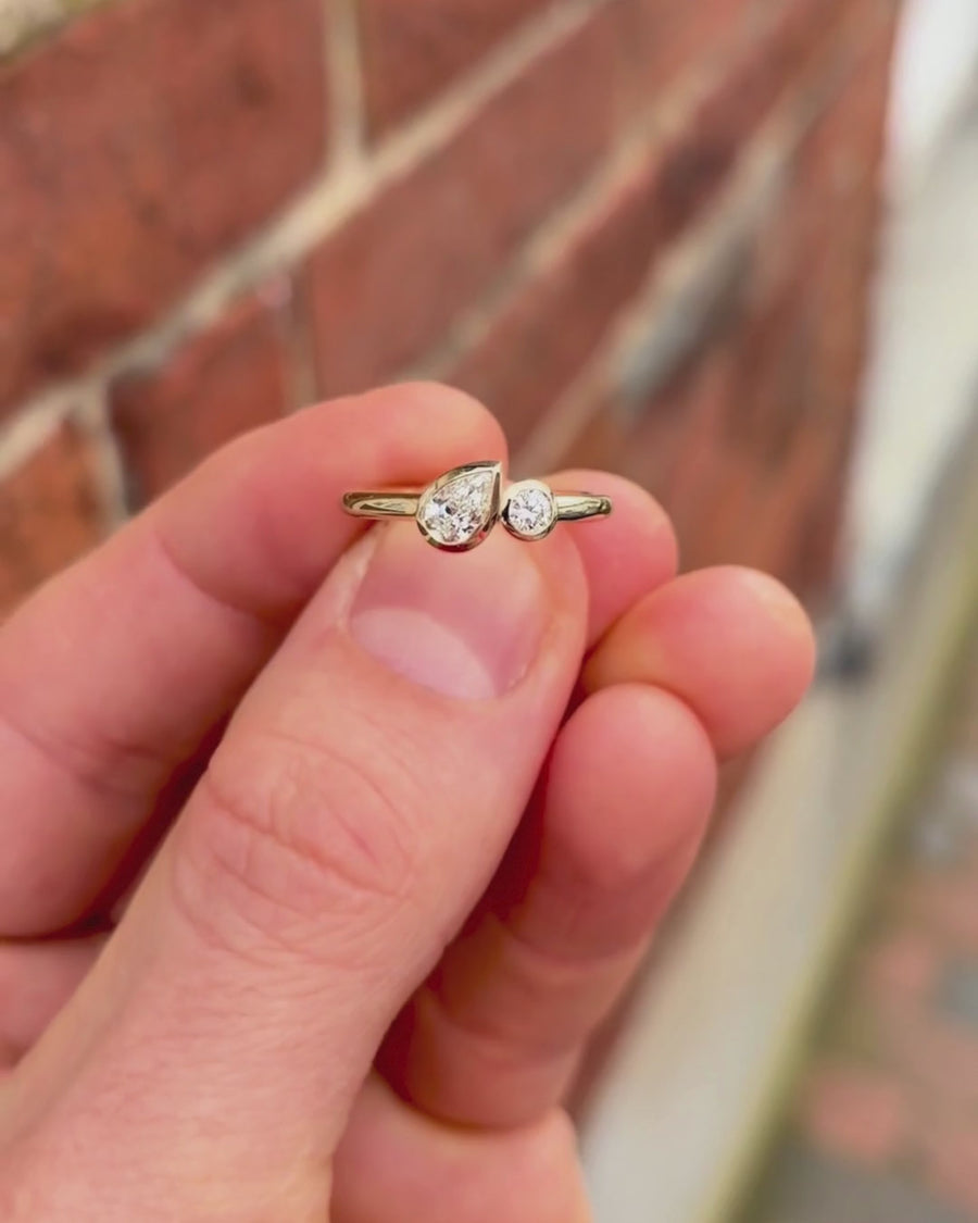 Toi et Moi Bezel Engagement Ring