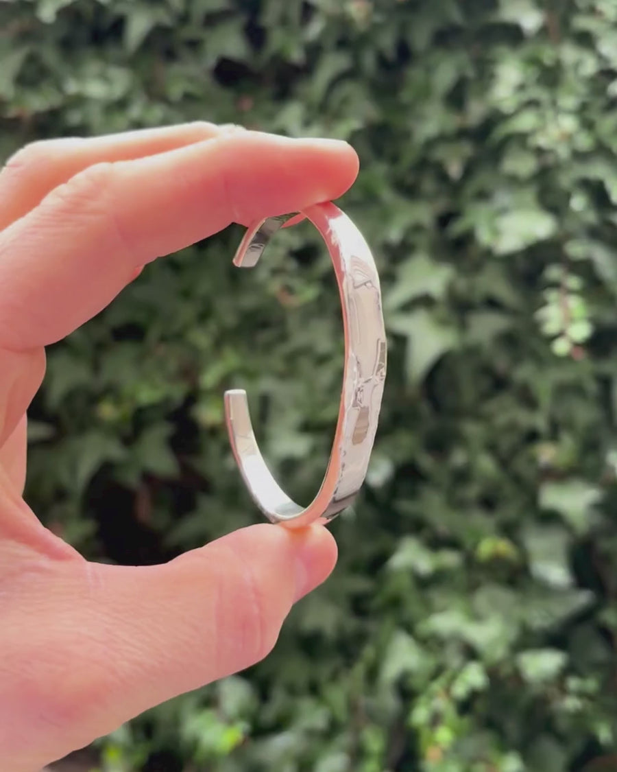 side hammered torc bangle