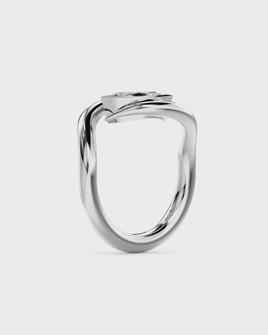 Marquise Cut Spiky Engagement Ring