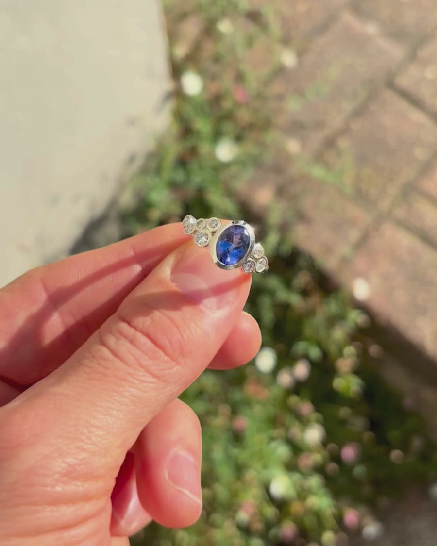Bubbles Large Gemstone and Diamond Dress Ring