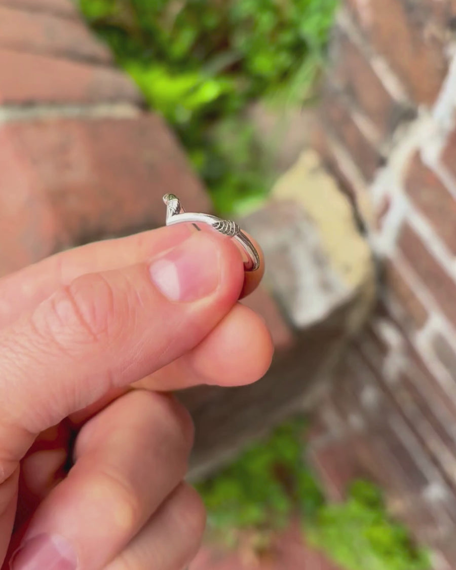 Floral Wishbone Shaped Wedding Ring