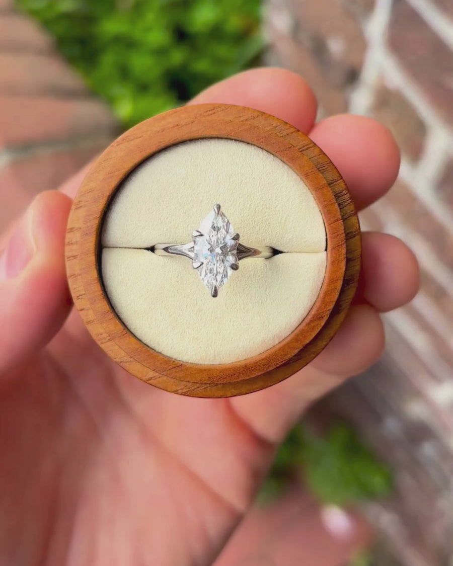 2.07ct Marquise Cut Tulip Claw Engagement Ring