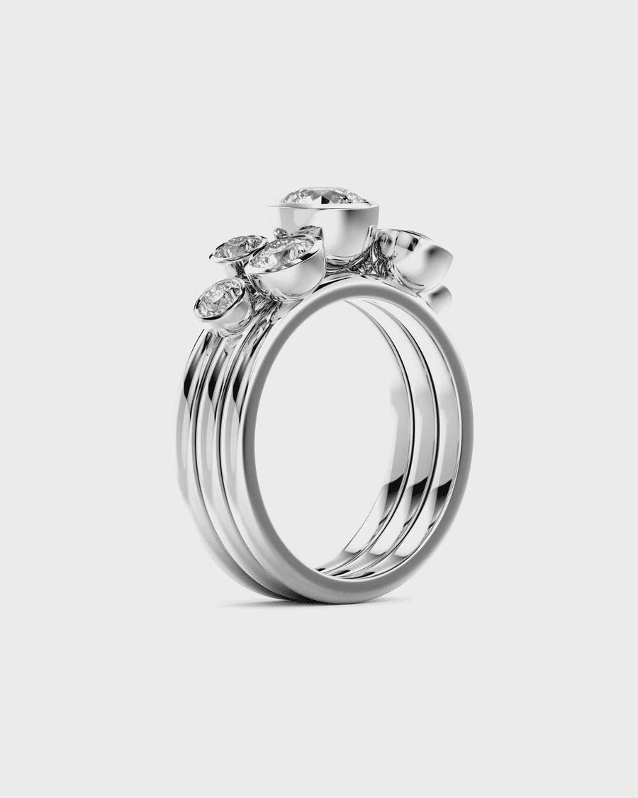 Round Cut Stacking Engagement Ring