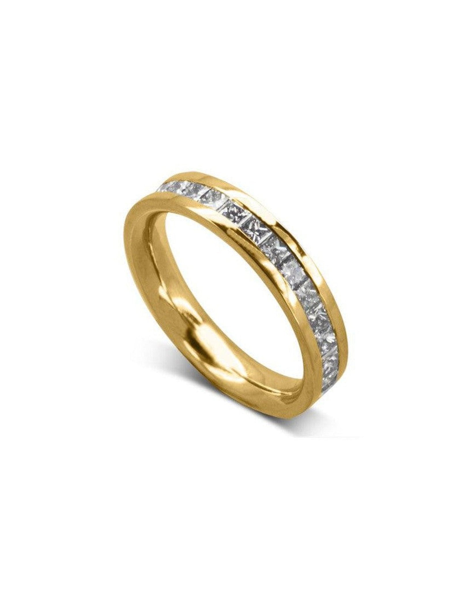 Princess Cut Channel Set Diamond Eternity Ring Ring Pruden and Smith 18ct Yellow Gold 100% Full Eternity