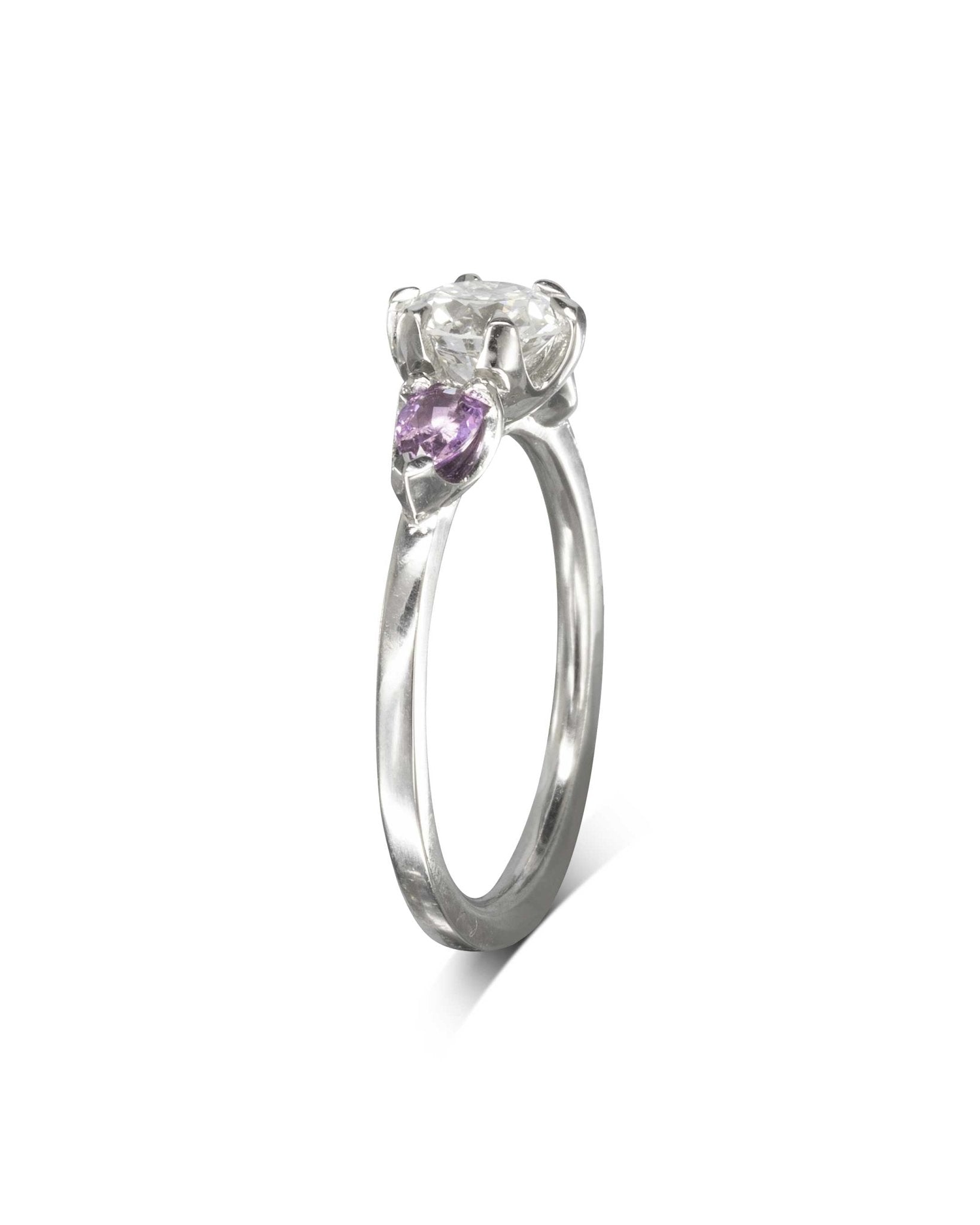 Purple Sapphire and Diamond Trilogy Ring Ring Pruden and Smith