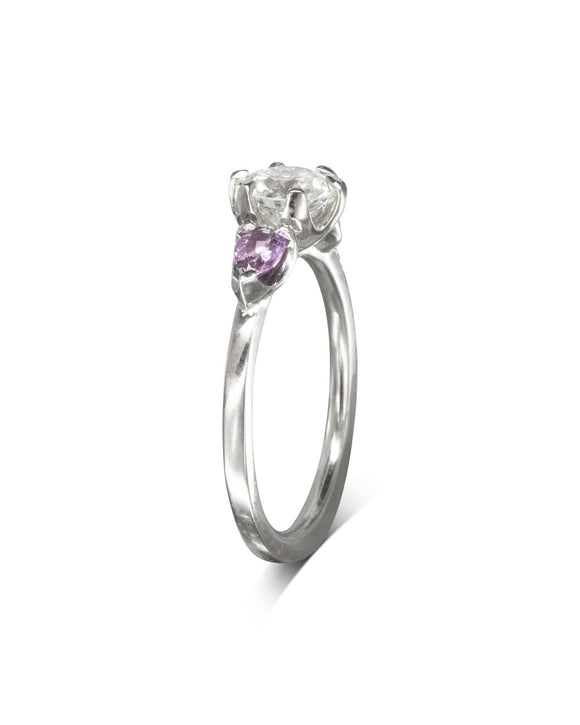Purple Sapphire and Diamond Trilogy Ring Ring Pruden and Smith