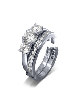 Trilogy Diamond Hinged Engagement Ring Ring Pruden and Smith Platinum  