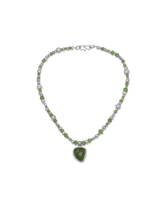 Random Nugget Faceted Peridot Necklace Necklace Pruden and Smith