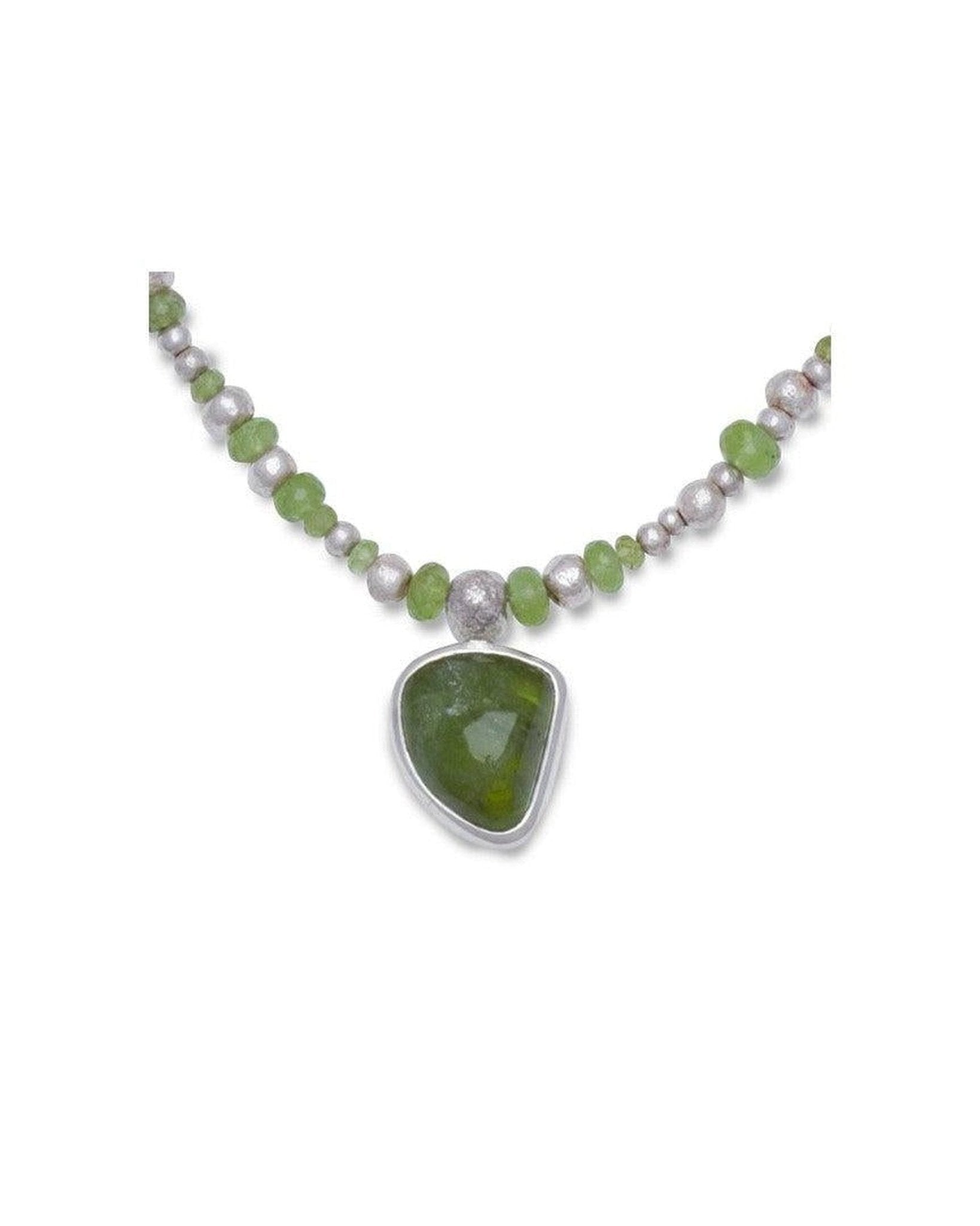 Random Nugget Faceted Peridot Necklace Necklace Pruden and Smith