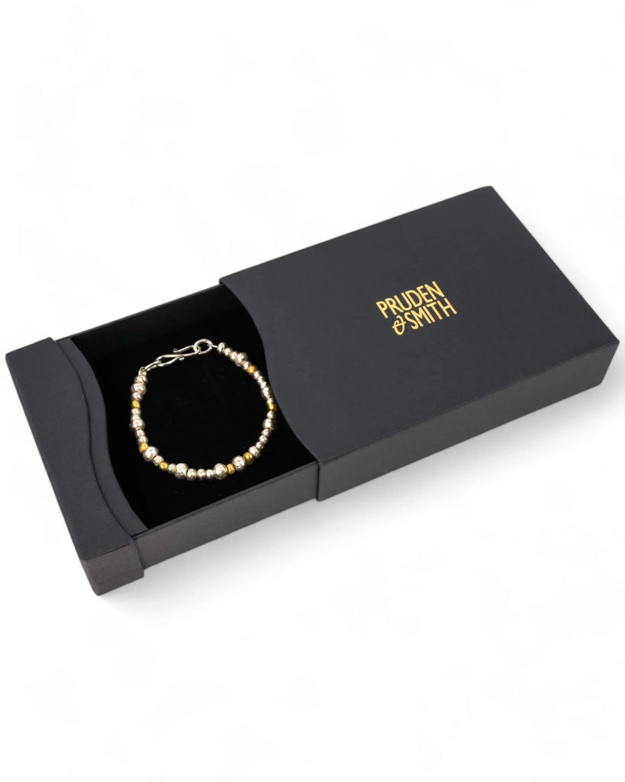 Random Nugget Silver and Gold Bracelet Bracelet Pruden and Smith