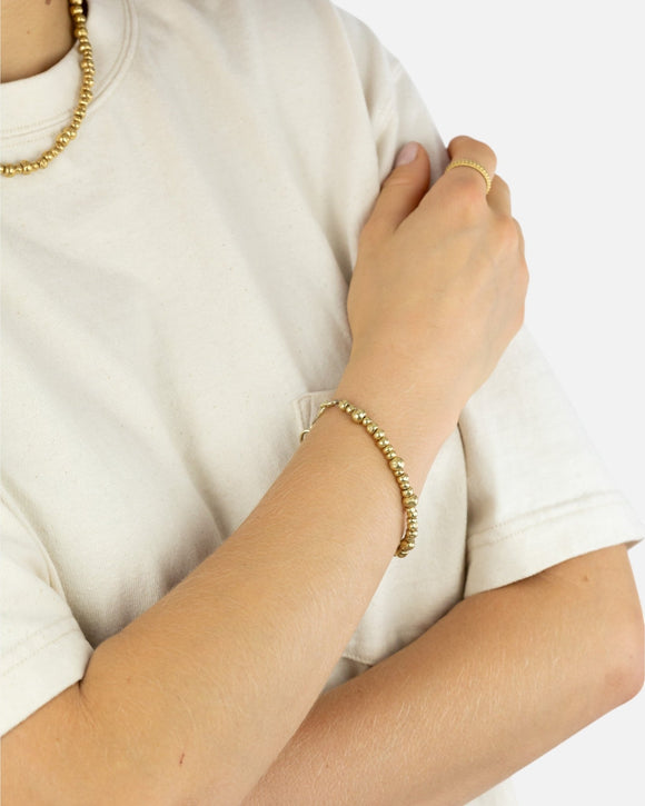 Random Nugget Solid 9ct Gold Bracelet Bracelet Pruden and Smith