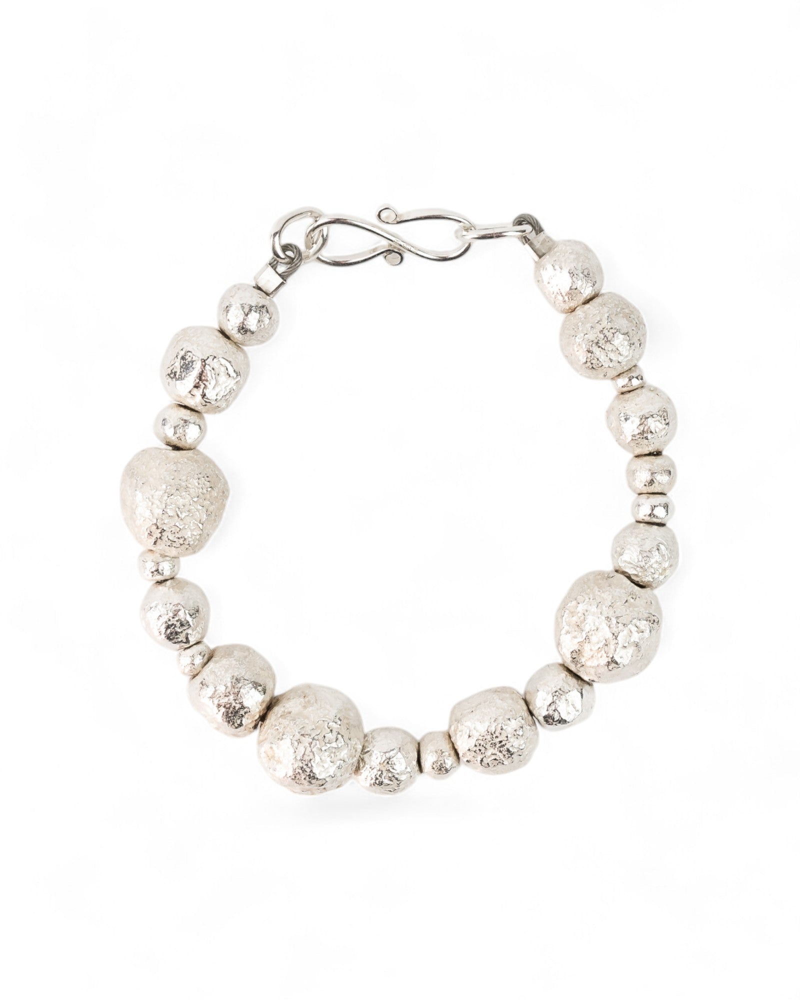 Random Nugget Solid Silver Bracelet (Large Bead) Bracelet Pruden and Smith