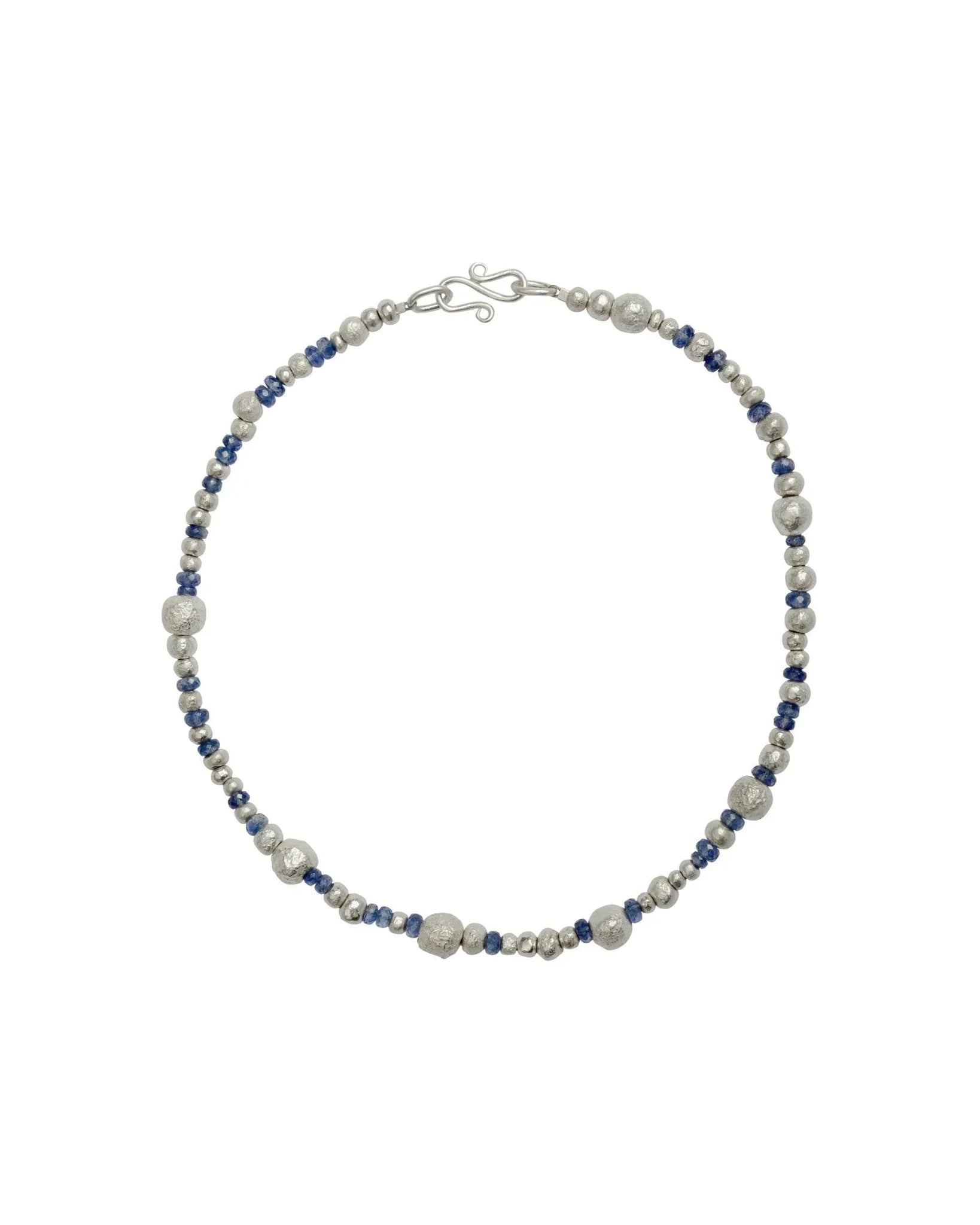 Random Silver Nugget Gemstone Necklace Necklace Pruden and Smith