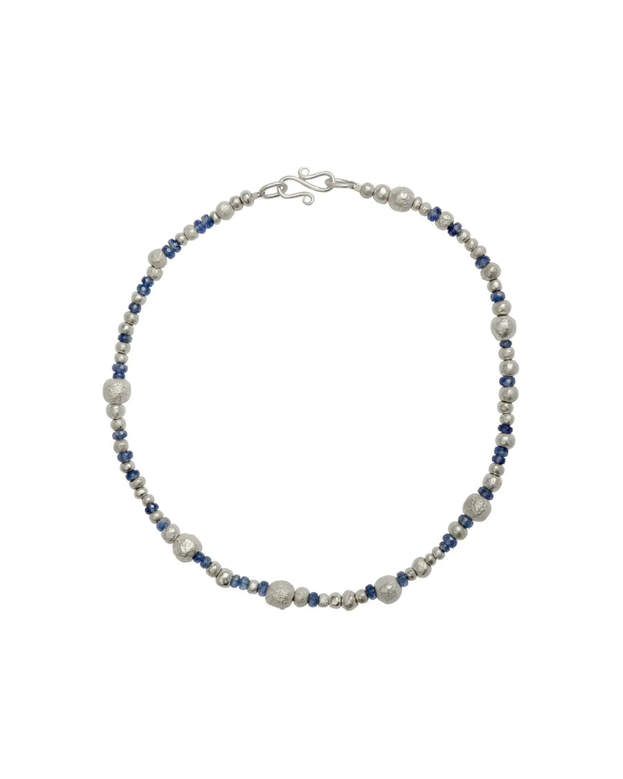 Random Silver Nugget Gemstone Necklace Necklace Pruden and Smith
