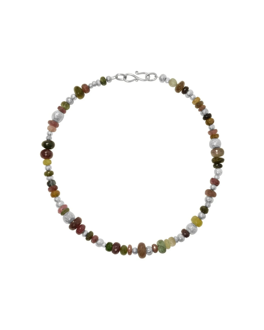 Random Silver Nugget Gemstone Necklace Necklace Pruden and Smith