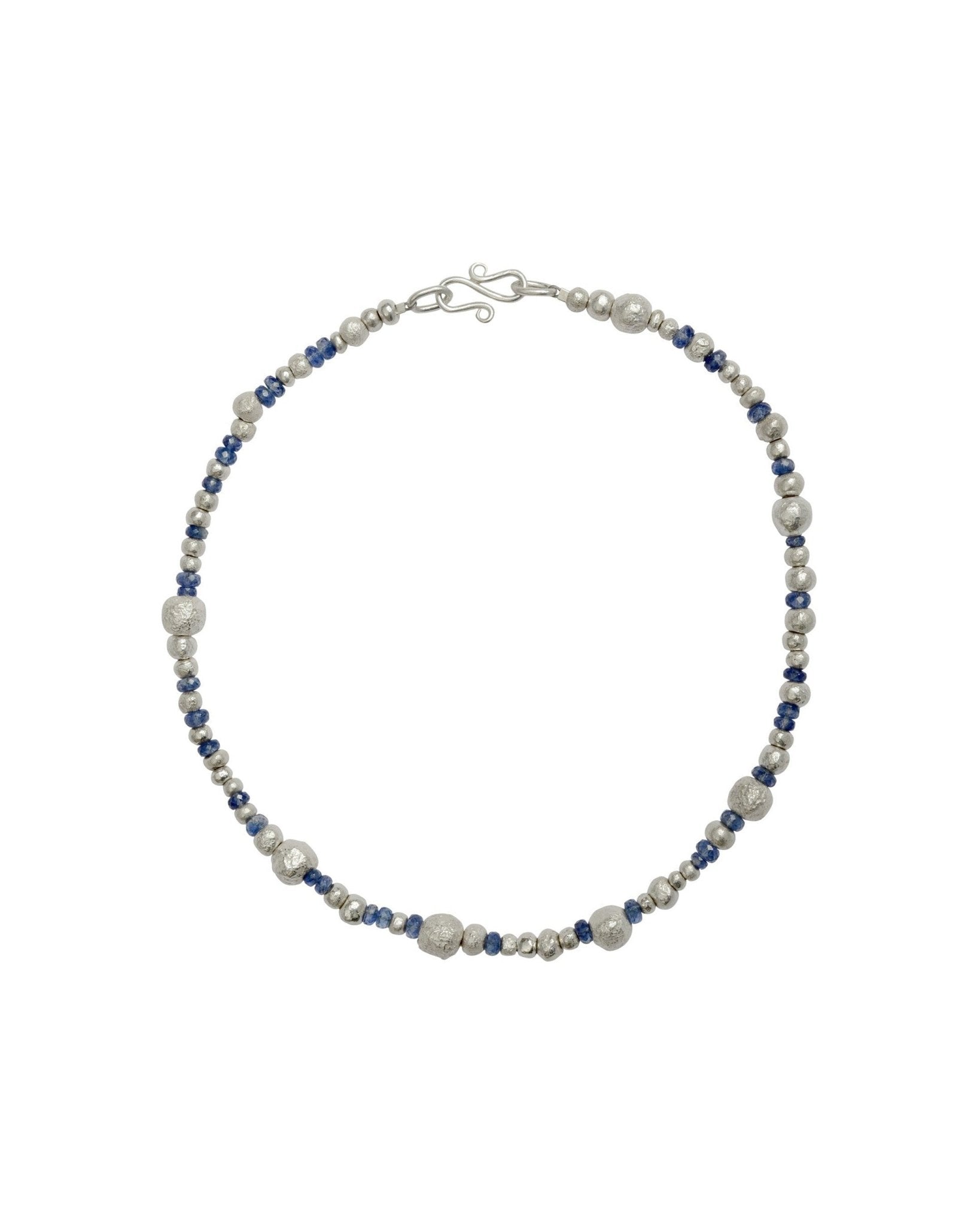 Random Silver Nugget Gemstone Necklace Necklace Pruden and Smith