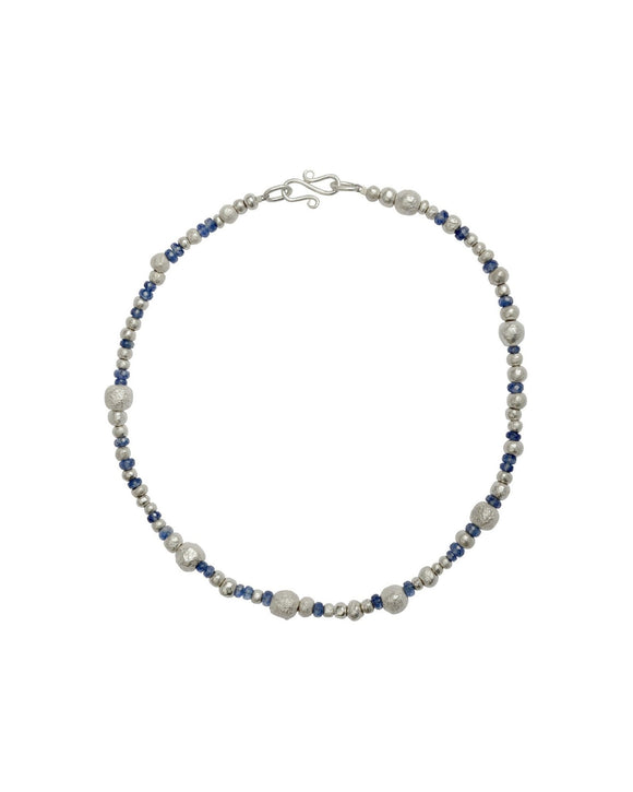 Random Silver Nugget Gemstone Necklace Necklace Pruden and Smith