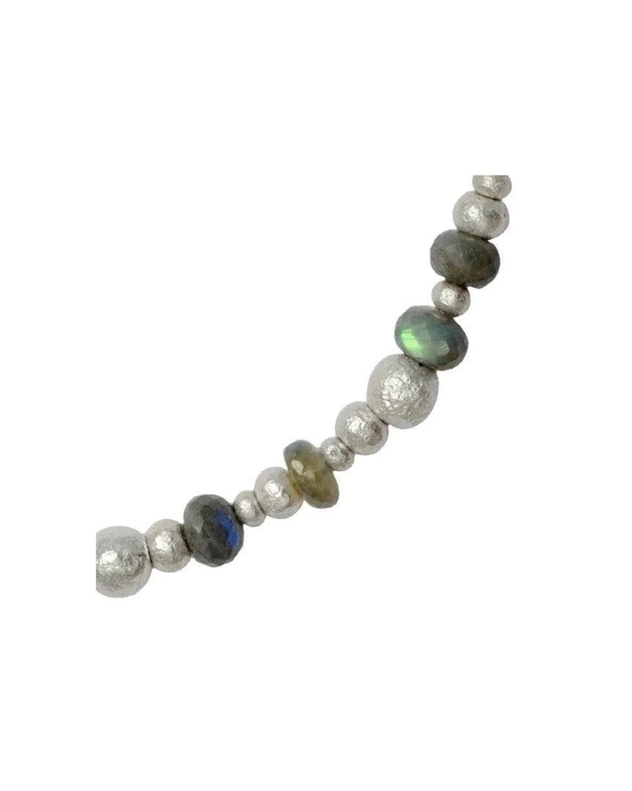 Random Silver Nugget Gemstone Necklace Necklace Pruden and Smith Labradorite (Grey with colour flashes)