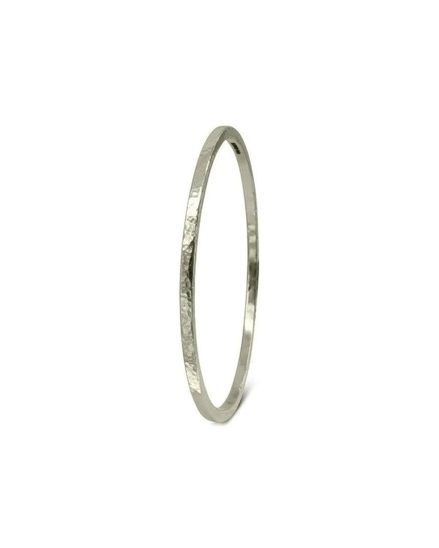 Matte Solid 9ct Gold Square Bangle Bangle Pruden and Smith Large 9ct White Gold