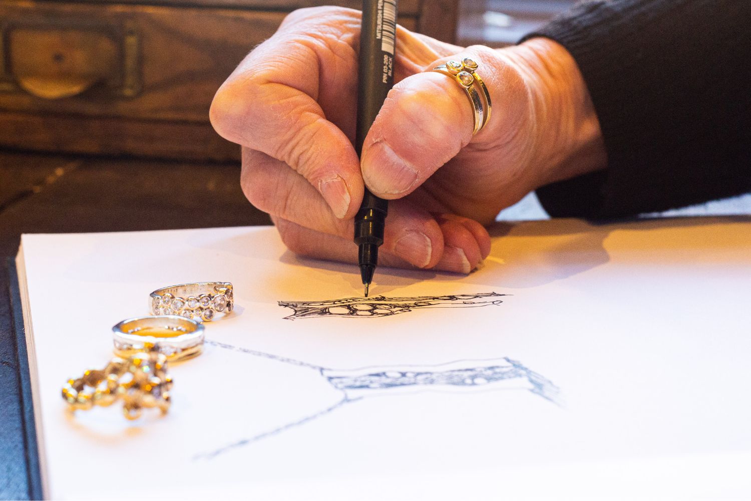 Founder Rebecca Smith designing luxury jewellery