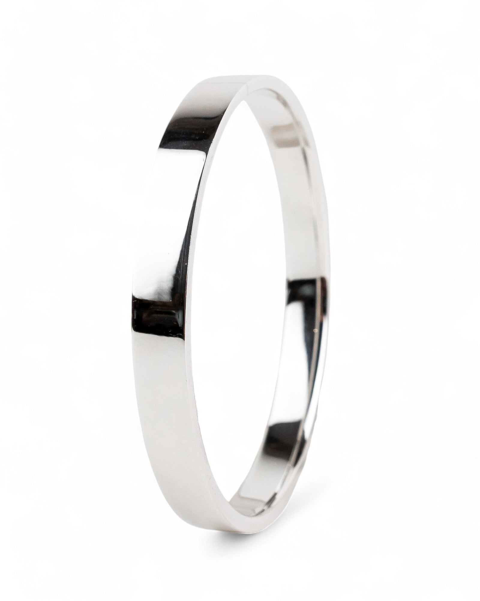 Rectangular Solid Silver Bangle (8mm) Bangle Pruden and Smith