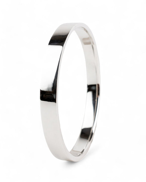 Rectangular Solid Silver Bangle (8mm) Bangle Pruden and Smith