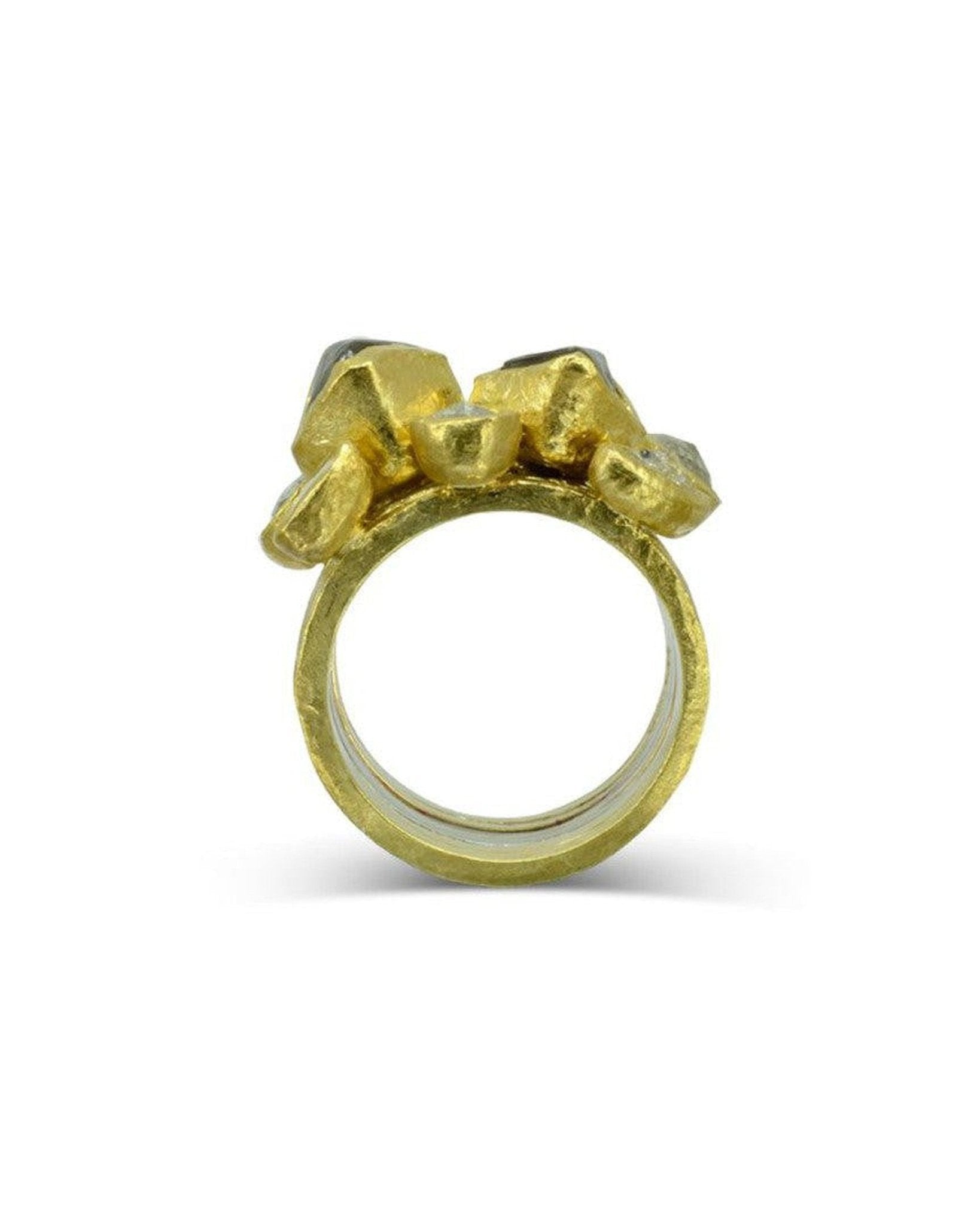 Unique Large Rough Diamond Stacking Ring Set Ring Pruden and Smith Set of 8 