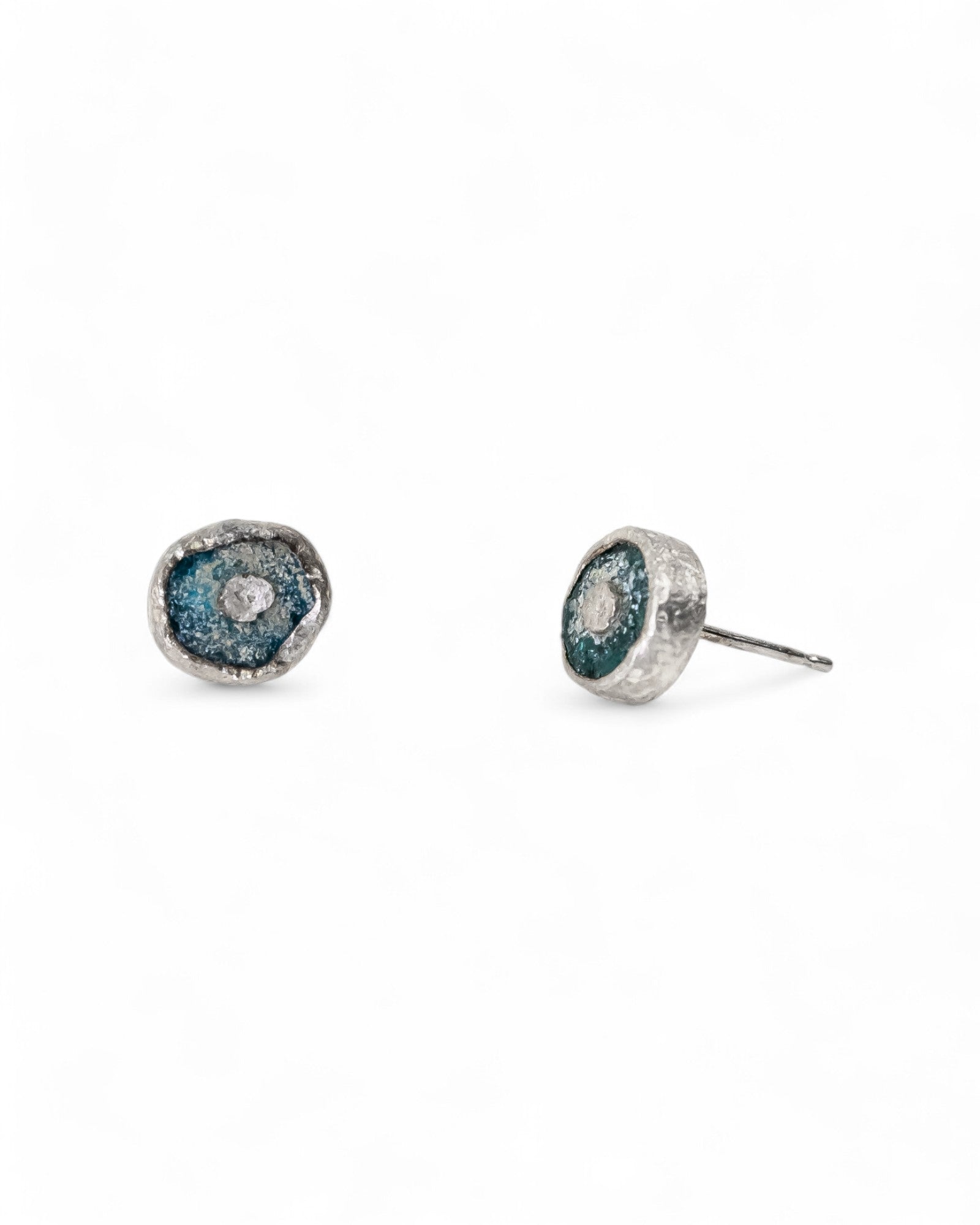 Roman Glass Round Stud Earrings (8mm) Earrings Pruden and Smith