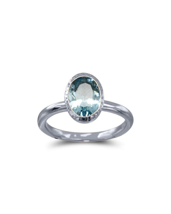 Rose Gold Aquamarine Ring Ring Pruden and Smith Platinum