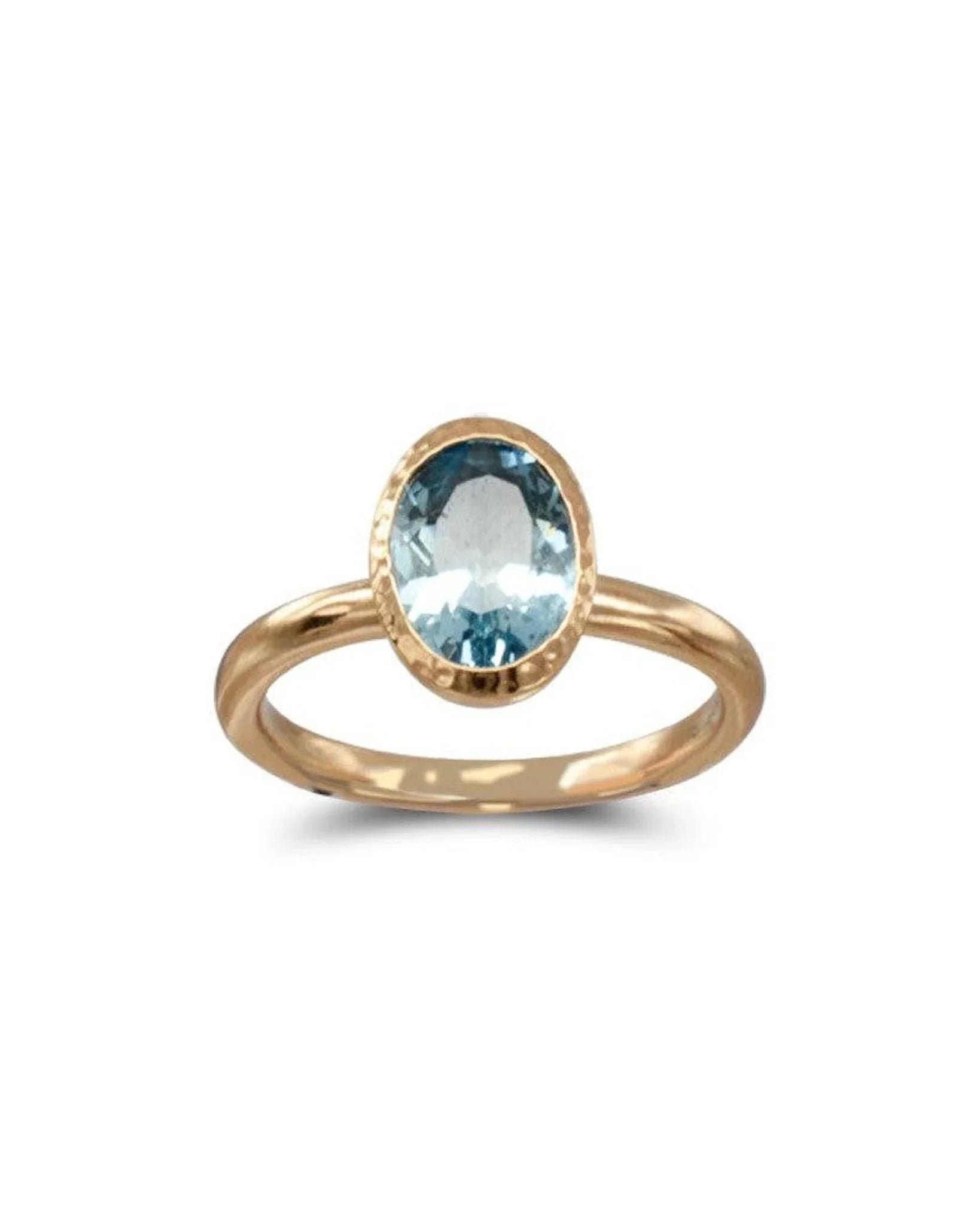 Rose Gold Aquamarine Ring Ring Pruden and Smith 18ct Rose Gold