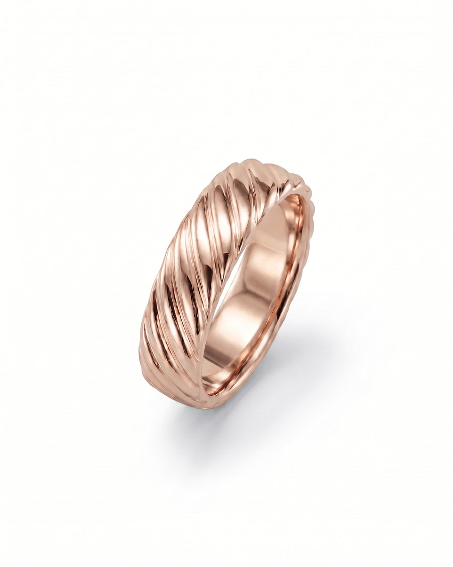 rose gold twisted mens wedding ring - white product photo