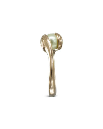 Suspended Akoya Pearl Rose Gold Ring Ring Pruden and Smith   