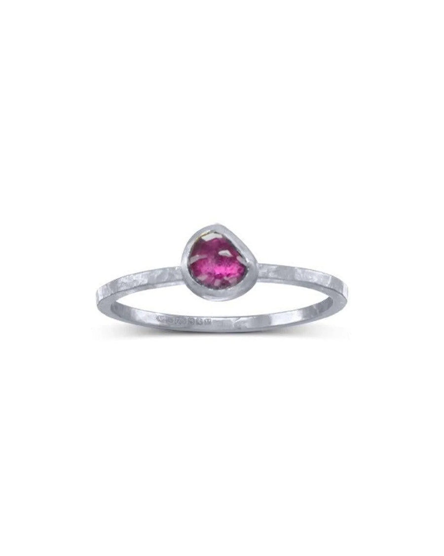 Rough Cut Ruby Stacking Ring Ring Pruden and Smith Platinum
