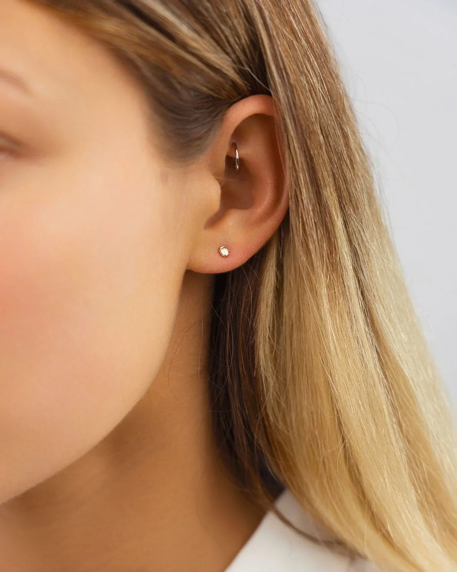 Rough Diamond 18ct Gold Stud Earrings Earrings Pruden and Smith