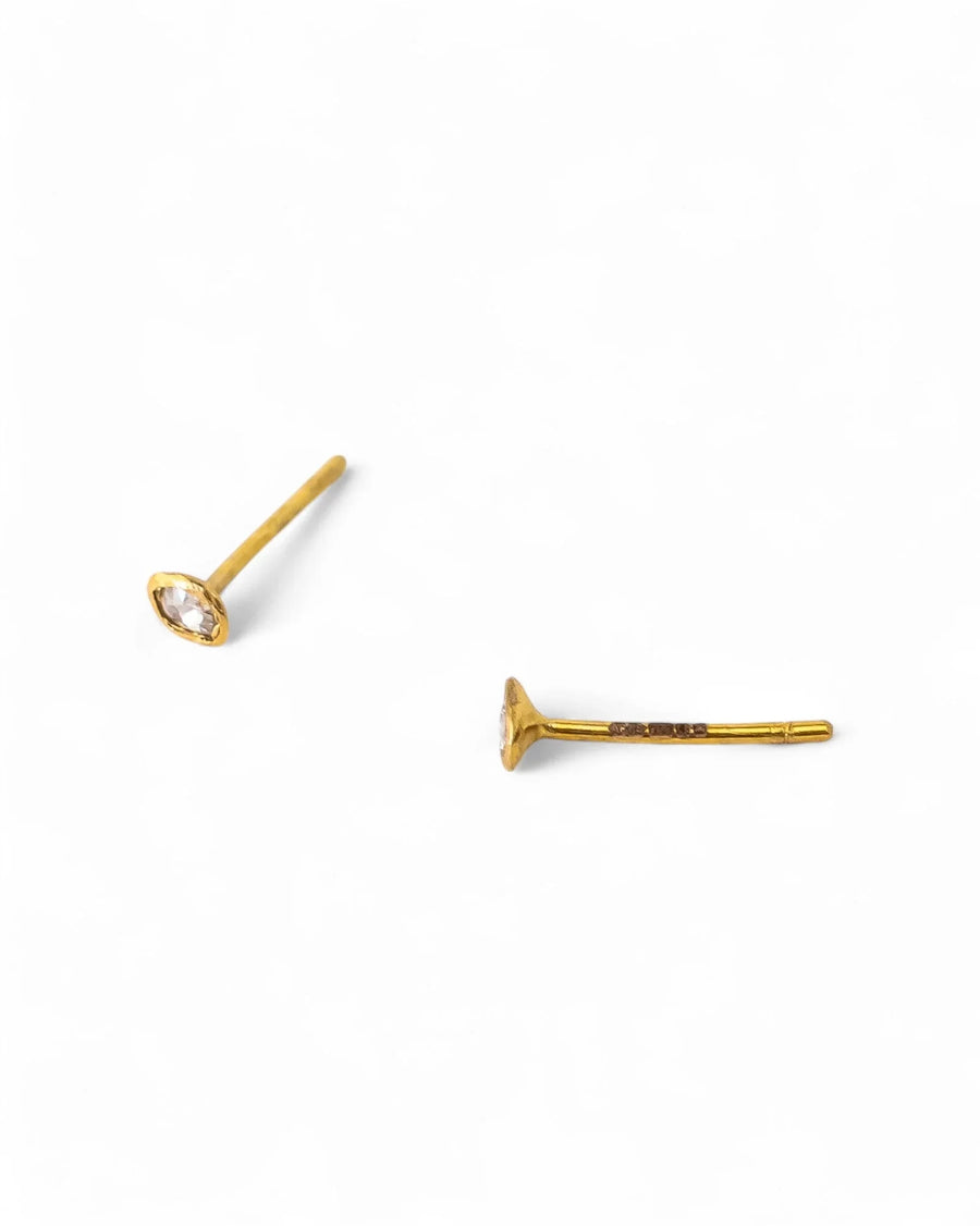Rough Diamond 18ct Gold Stud Earrings Earrings Pruden and Smith
