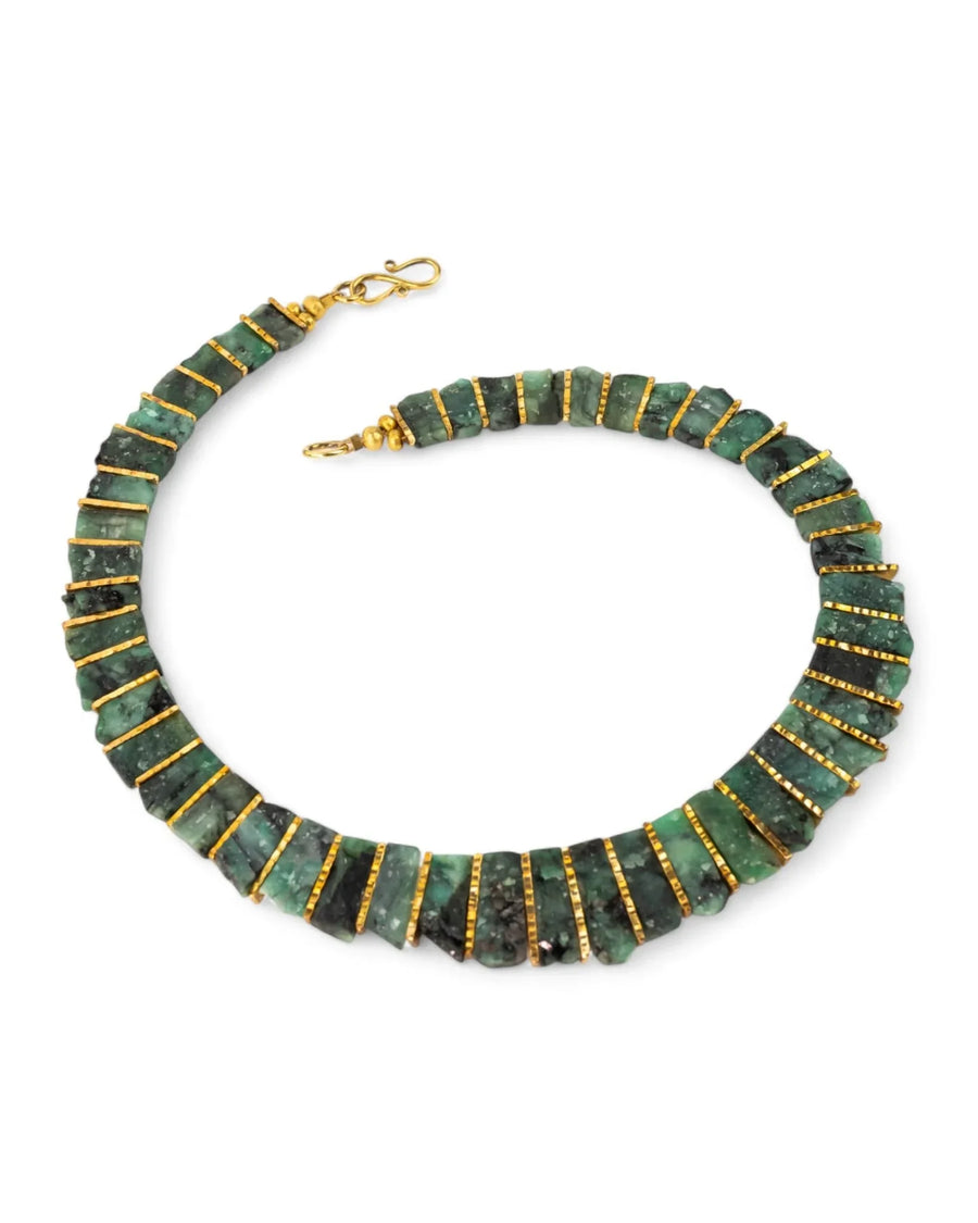 Rough Emerald Tab Necklace Necklace Pruden and Smith