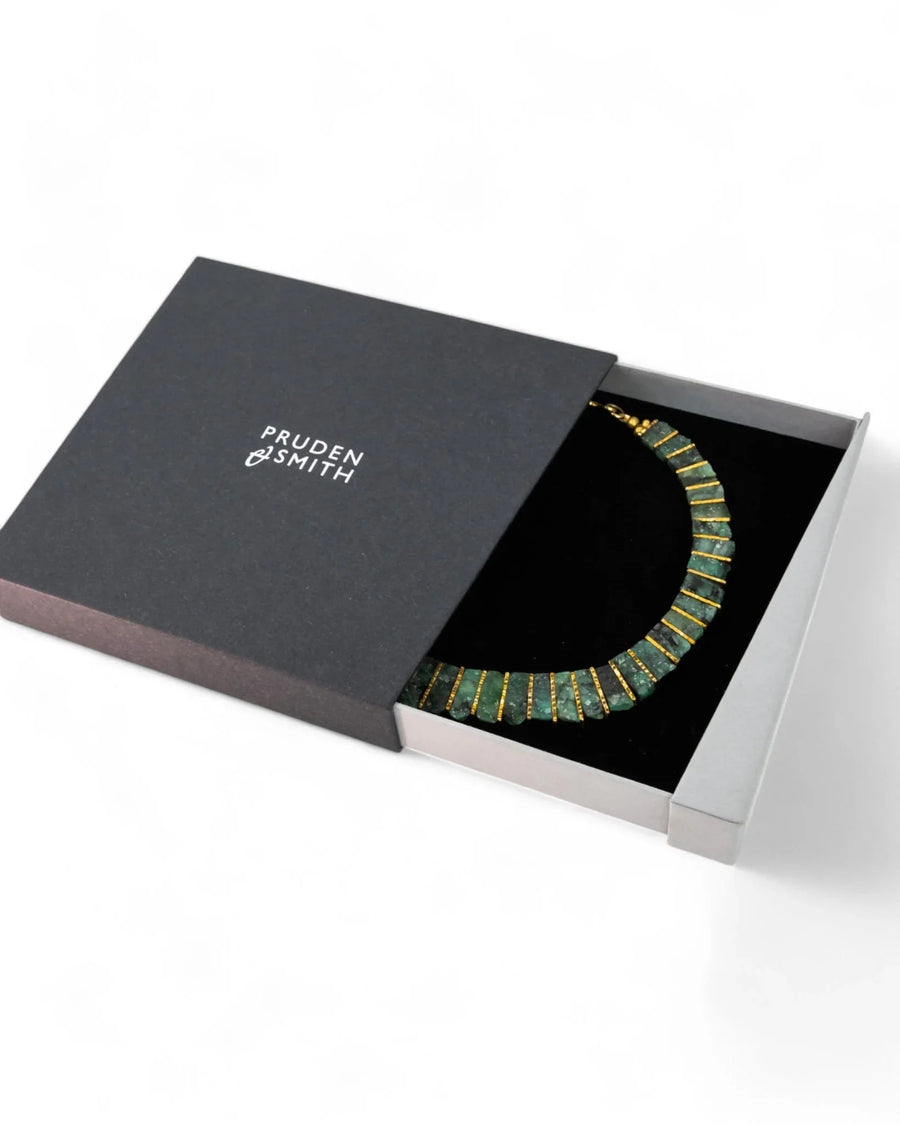 Rough Emerald Tab Necklace Necklace Pruden and Smith