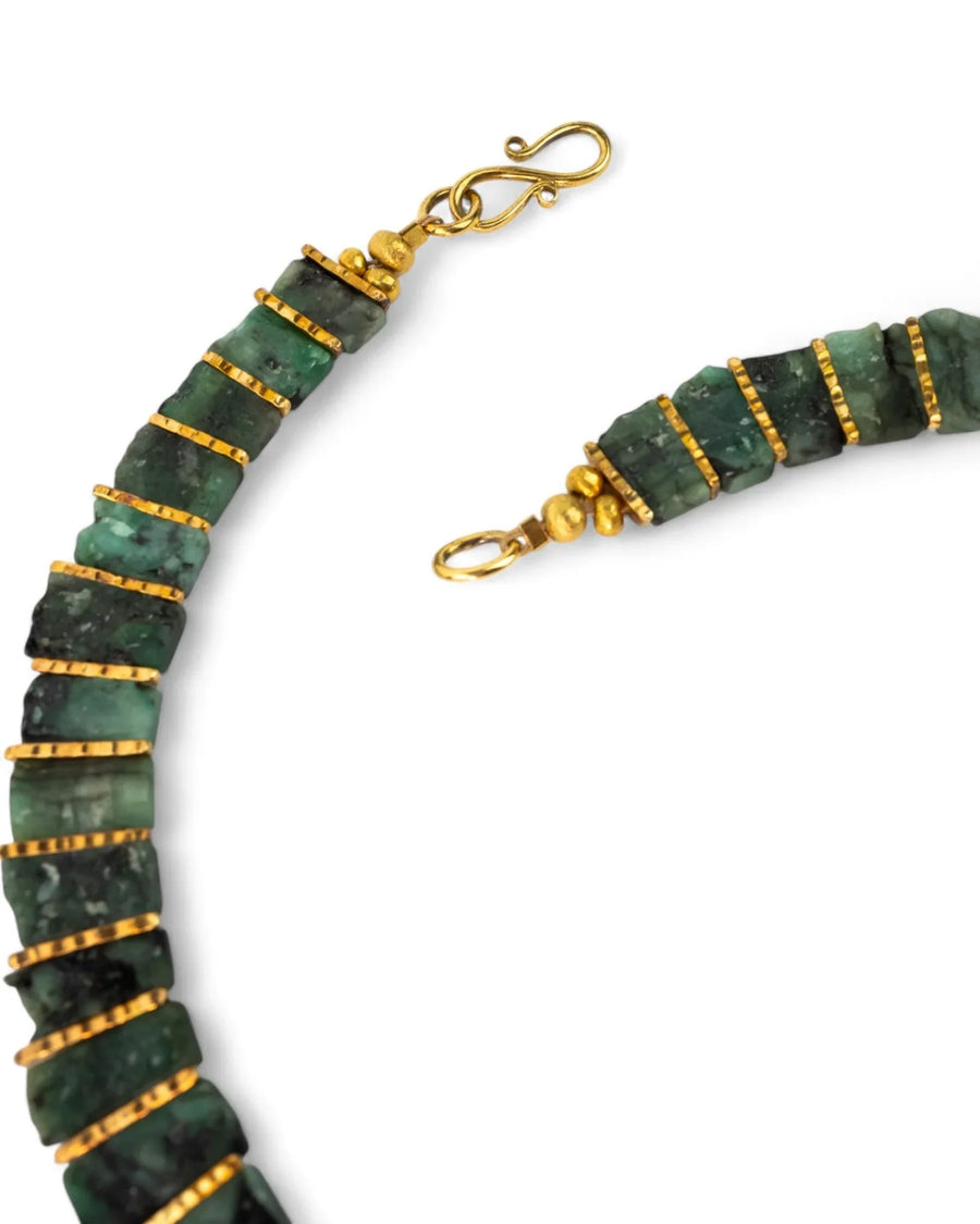 Rough Emerald Tab Necklace Necklace Pruden and Smith