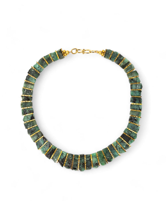 Rough Emerald Tab Necklace Necklace Pruden and Smith
