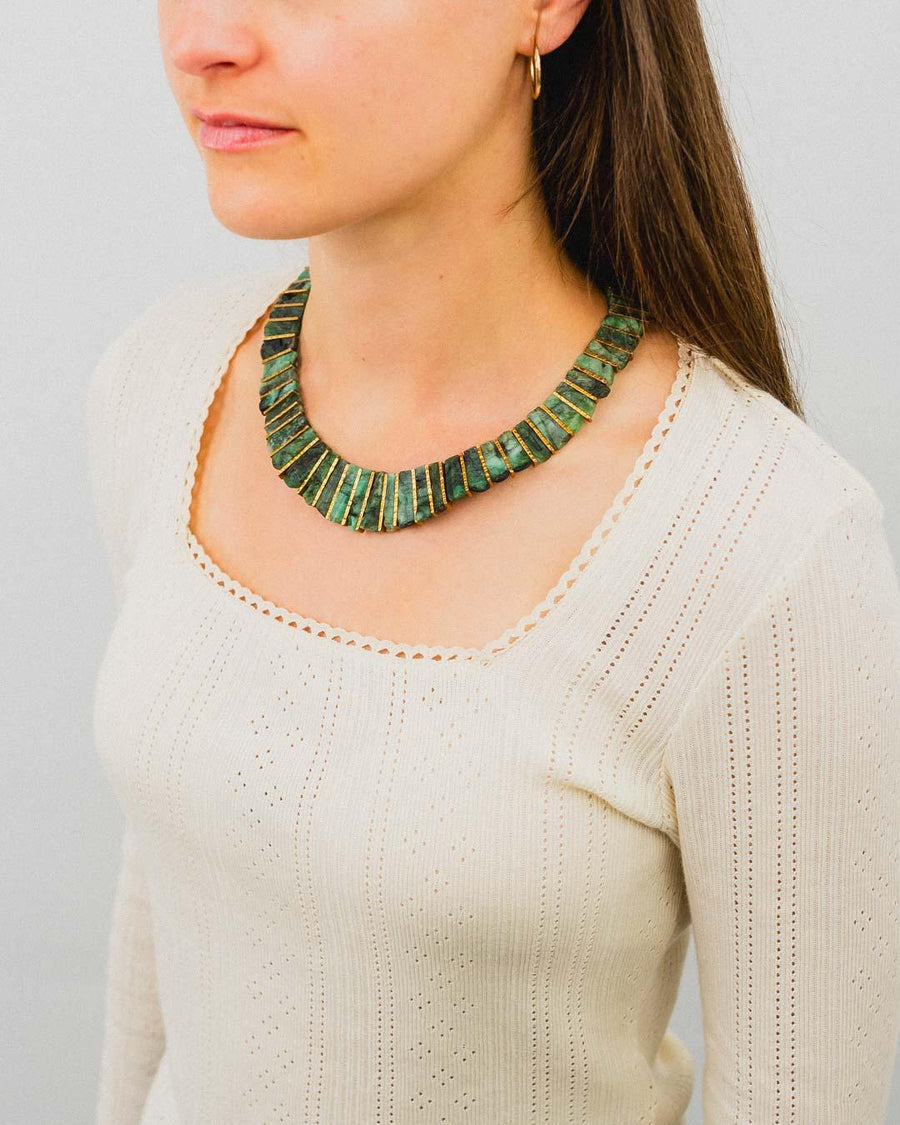 Rough Emerald Tab Necklace Necklace Pruden and Smith